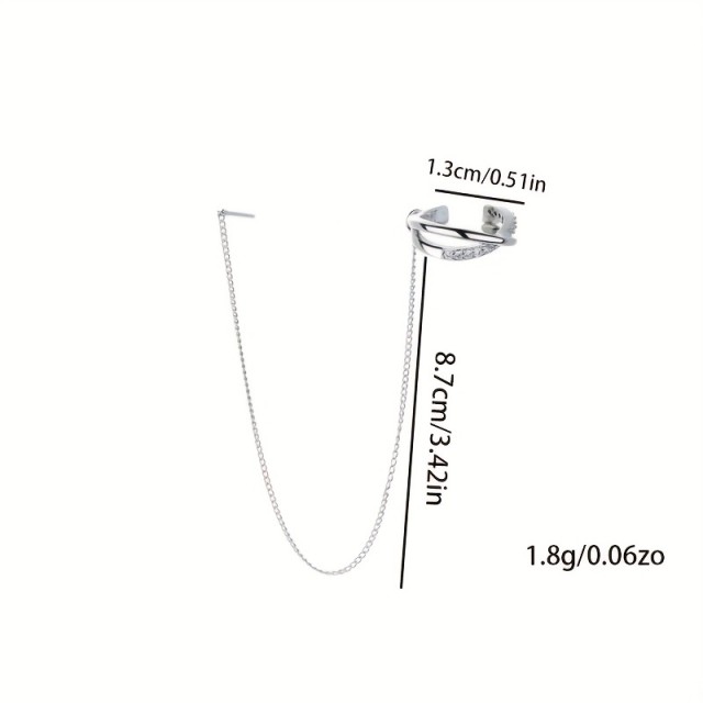 Ženski enojni uhan z verižico