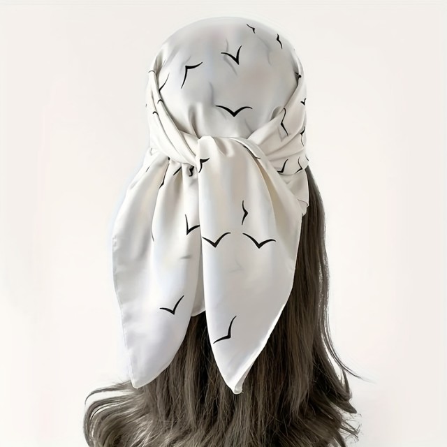 Elegantna ženska kvadratna ruta s potiskom galebov