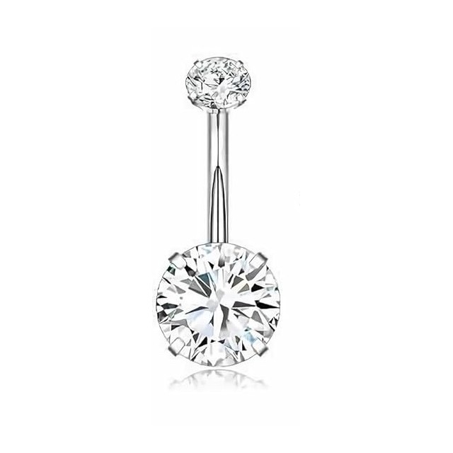 Uhan za popek v roza ali beli barvi 