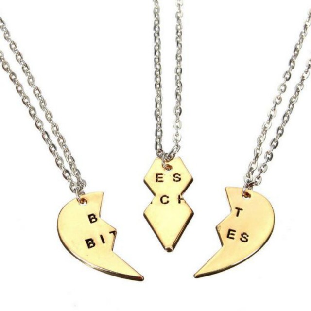 Tridelna verižica zlata BEST BITCHES