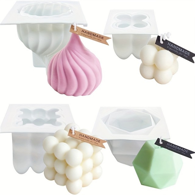 4-delni set silikonskih modelov za sveče 