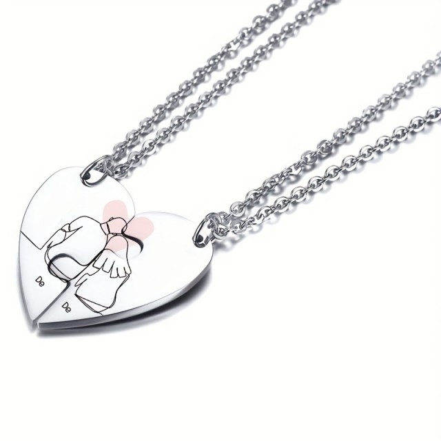 Komplet dveh personaliziranih ogrlic za pare z osebno gravuro 