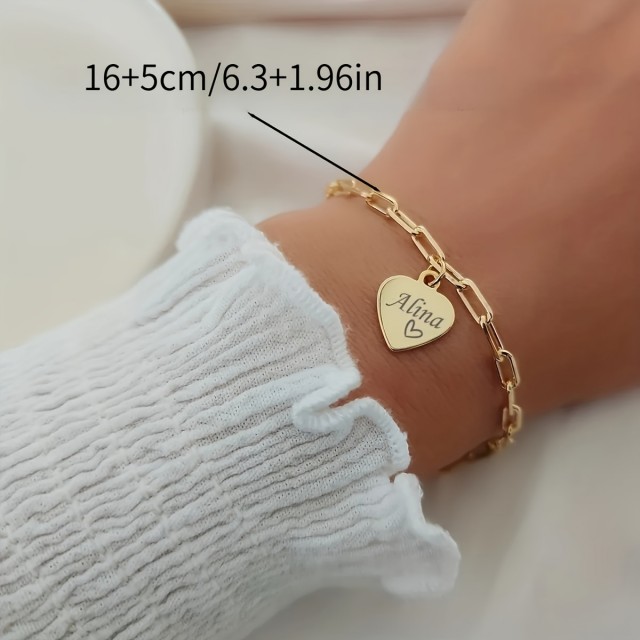 Personalizirana zapestnica z obeskom srca in lastno gravuro