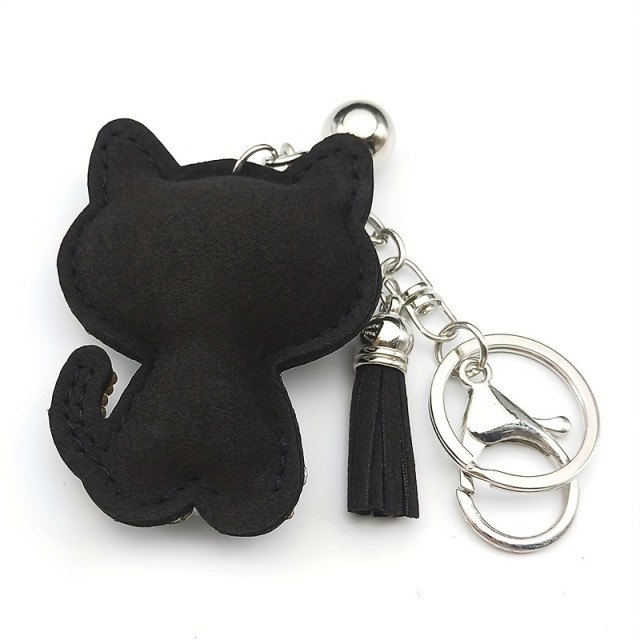 Ljubek obesek za ključe s črno mucko
