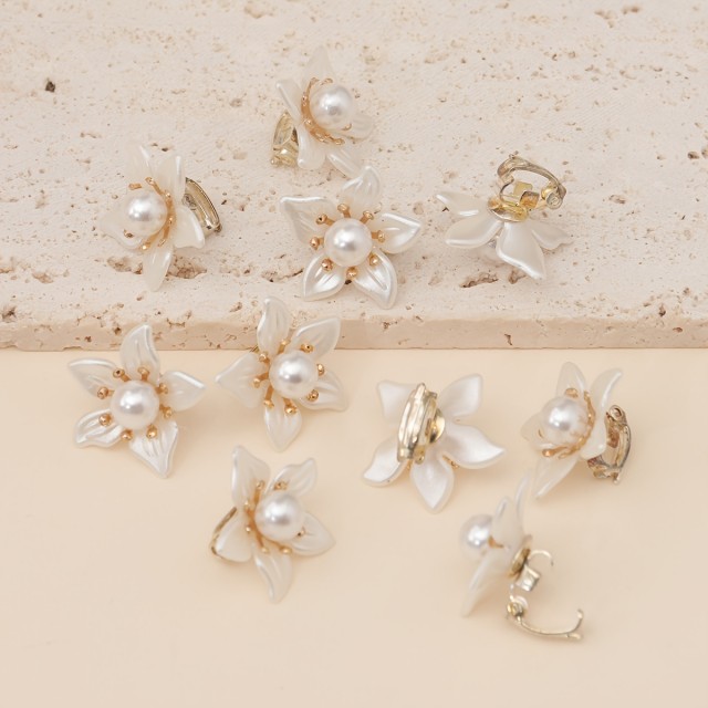 Komplet 10 belih cvetnih sponk za lase