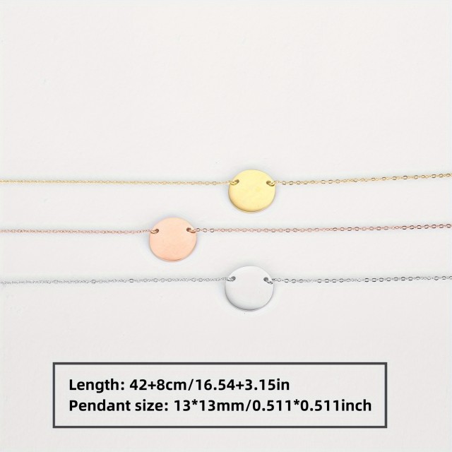 Personalizirana ogrlica z okroglim obeskom in gravuro po želji