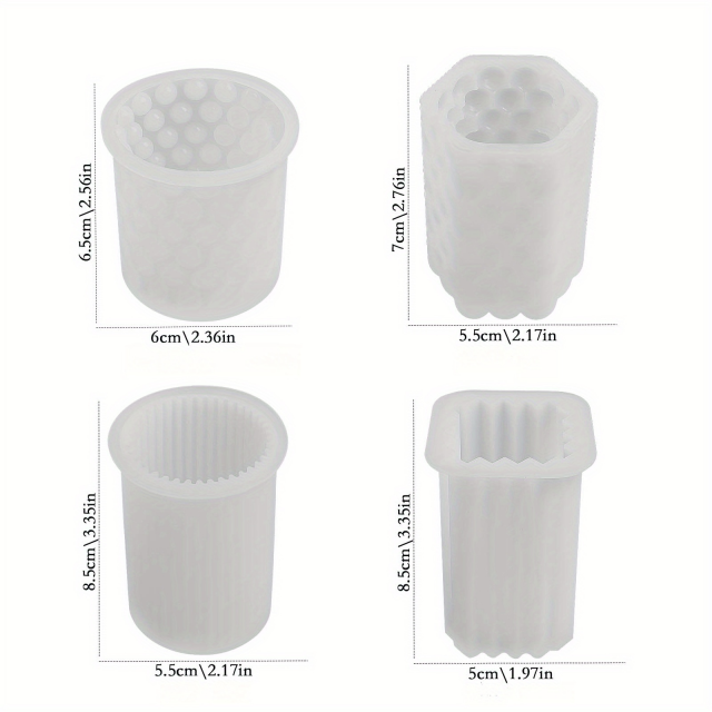 4 delni set silikonskih modelčkov za sveče - DIY izdelava sveč