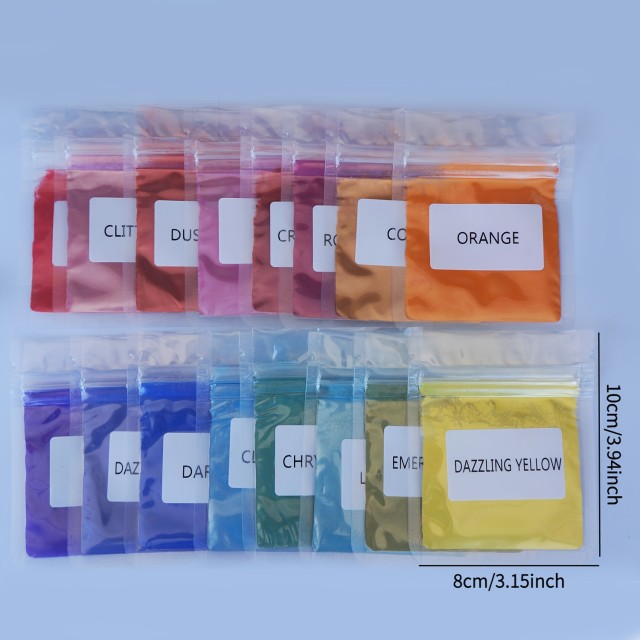 Mica prah komplet 16 barv za izdelavo sveč, mil in bombnih kopeli