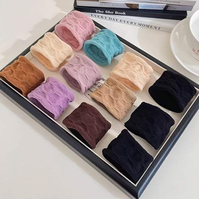 Komplet 10 širokih elastik za lase različne barve 