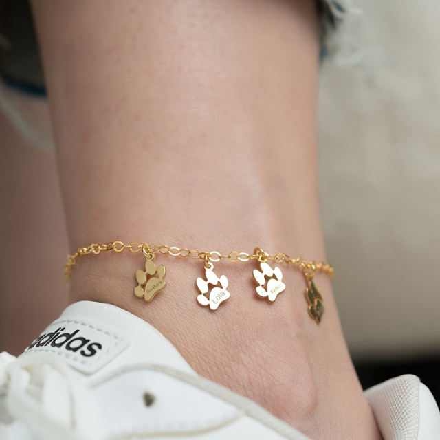 Personalizirana zapestnica za nogo s tačko in gravuro po vaših željah