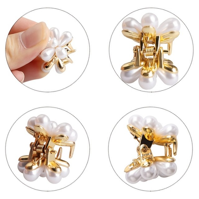 10 kosov mini sponk za lase iz umetnih biserov