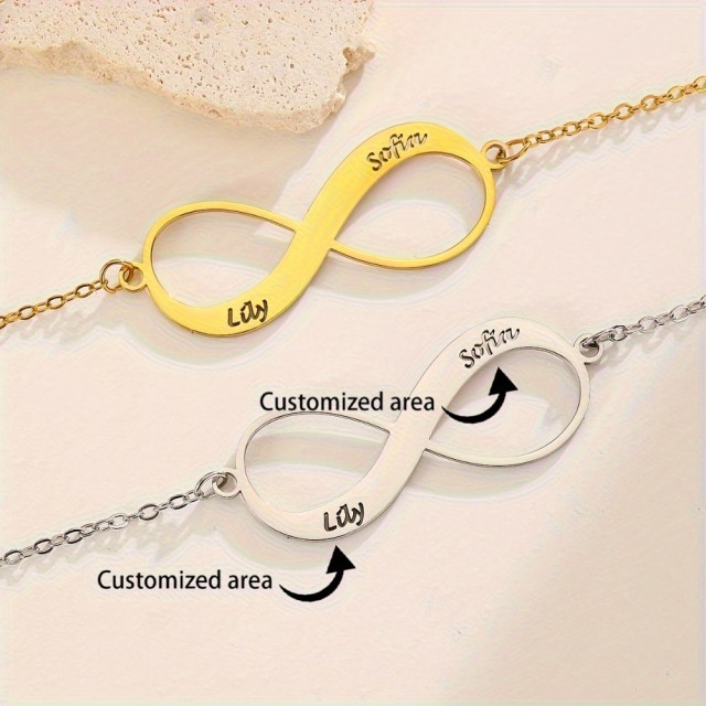 Personalizirana zapestnica s simbolom neskončnosti - graviranje po želji