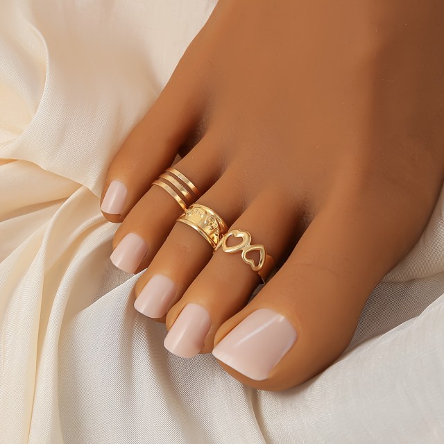 Komplet 3 prstanov za nogo poletni stil