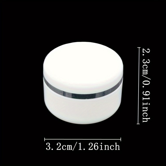 Bela plastična kozmetična posodica s kupolastim pokrovom - 10 ml