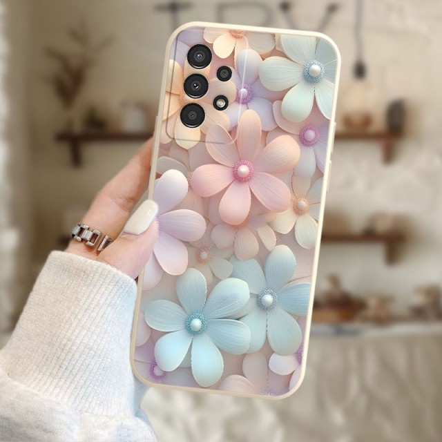 Pastelni ovitek za telefon s cvetlicami Samsung Galaxy A56