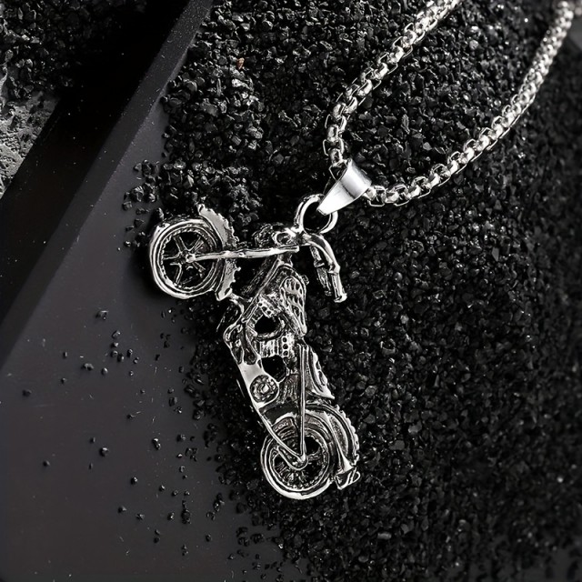 Moška verižica z obeskom motorja