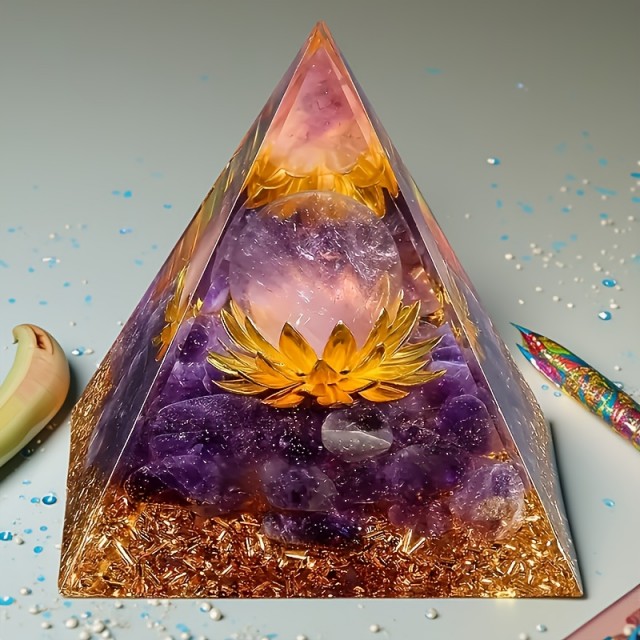  Piramida iz orgonita z ametistom 