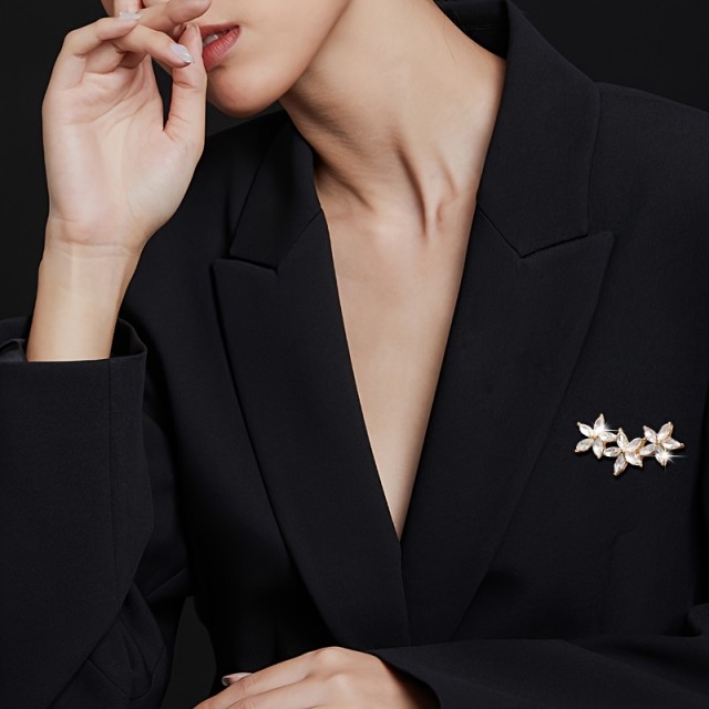 1 kos elegantne zlate cvetlične broške