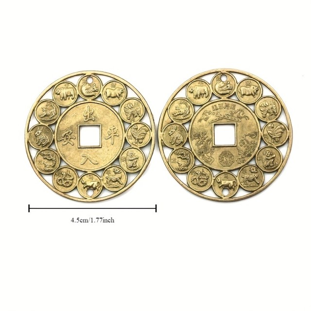 Komplet 2 kitajskih kovancev Feng Shui za bogastvo in uspeh 