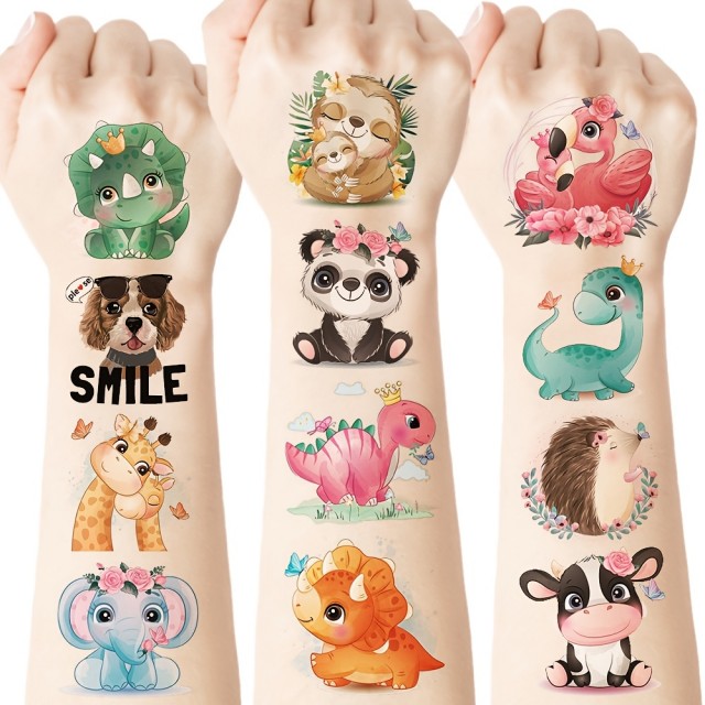 Komplet 40 tatu nalepk z živalskimi motivi