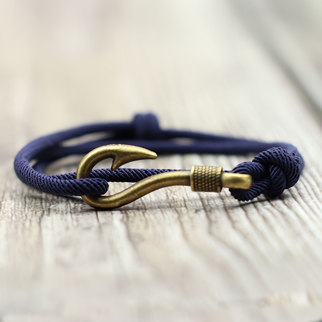 Trendovska moška zapestnica s trnkom za ribe