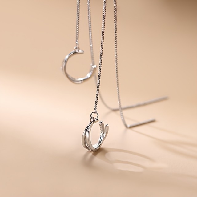 Ženski enojni uhan z verižico