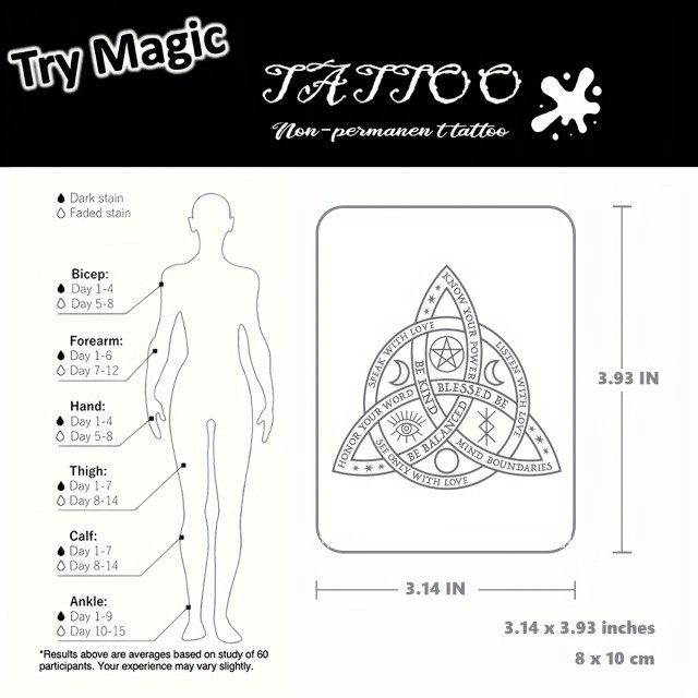 Začasna tattoo nalepka – Triquetra modrosti in zaščite