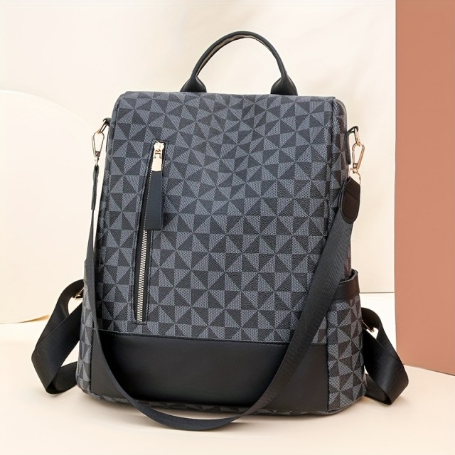 Ženski modni nahrbtnik z geometrijskim potiskom 