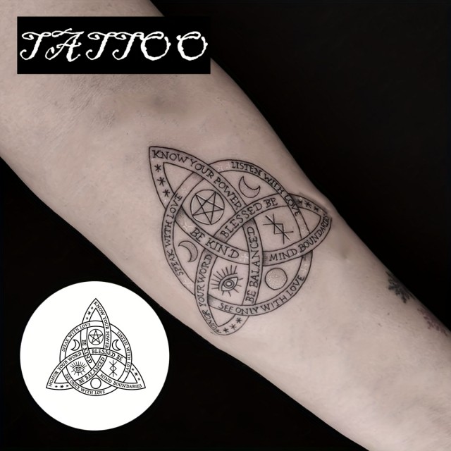 Začasna tattoo nalepka – Triquetra modrosti in zaščite