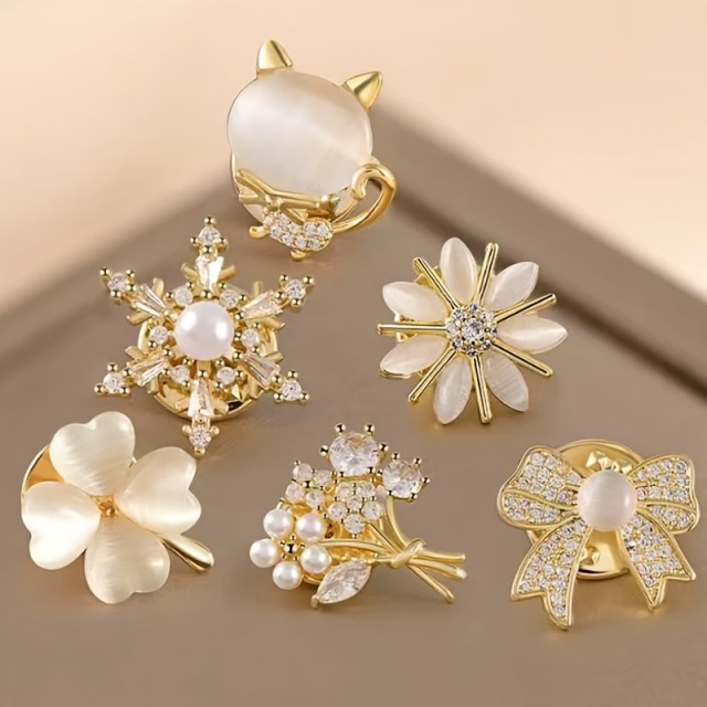 Komplet 6 kosov elegantnih brošk 