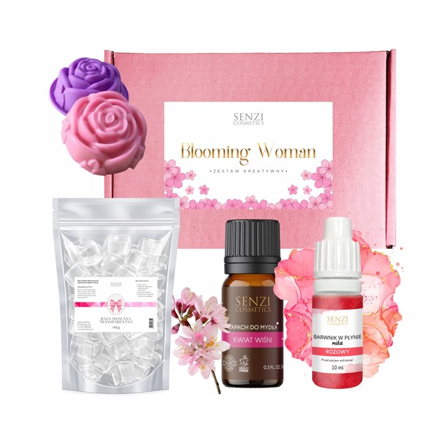 Darilni komplet za izdelavo mila Blooming Woman – češnjev cvet