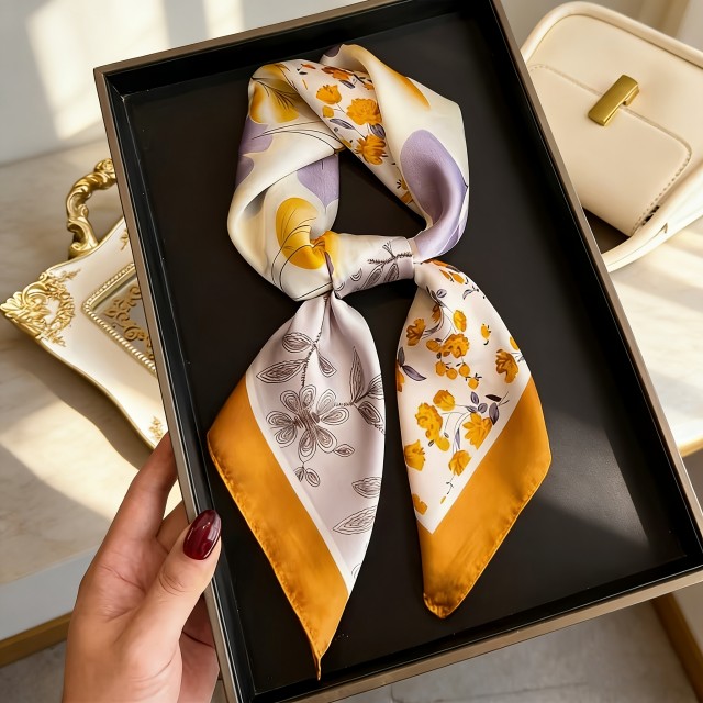 Elegantna kvadratna ruta s cvetličnim vzorcem