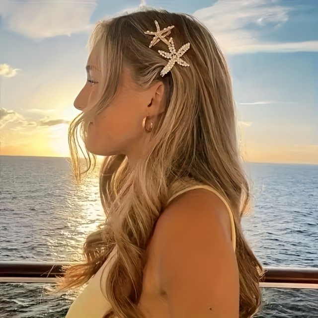 Komplet 3 poletnih sponk za lase z okrasnimi kamenčki