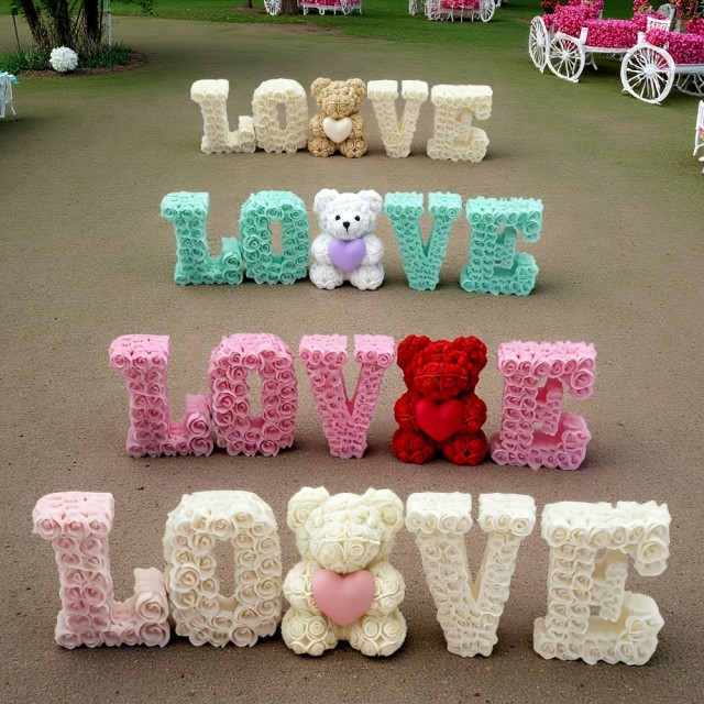 5 delni set silikonskih modelov LOVE z medvedkom