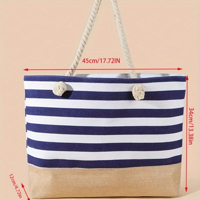 Velika črtasta torbica za plažo mornarski stil 1791