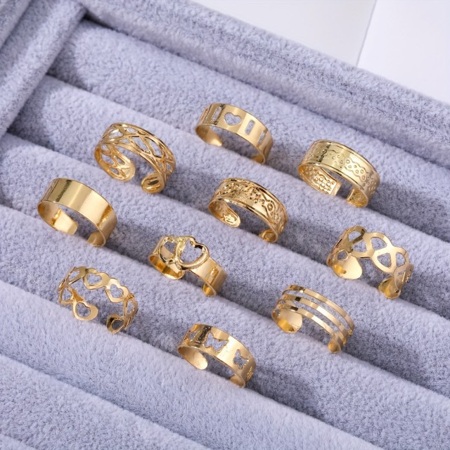 Komplet 10 nastavljviih prstanov za noge, 2 barvi