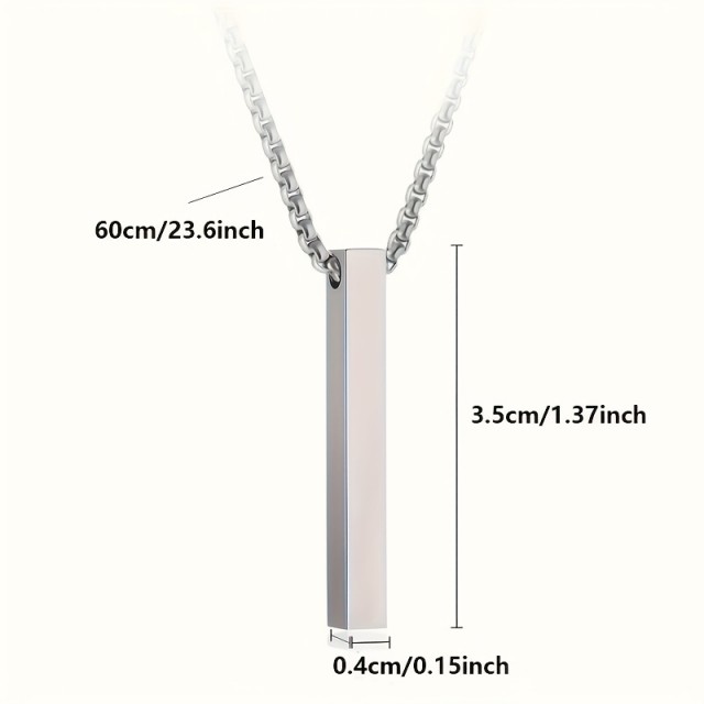 Moška ogrlica s podolgovato ploščico v 2 barvah