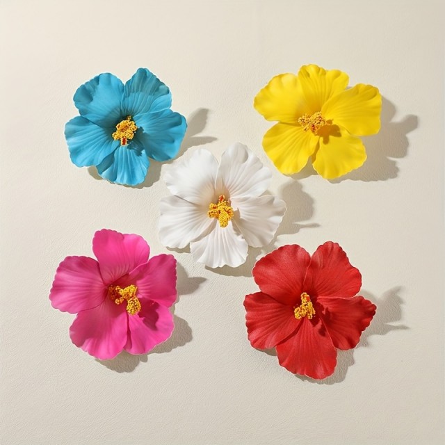  Poletna okrasna sponka za lase – Hibiskusov cvet 5 barv 