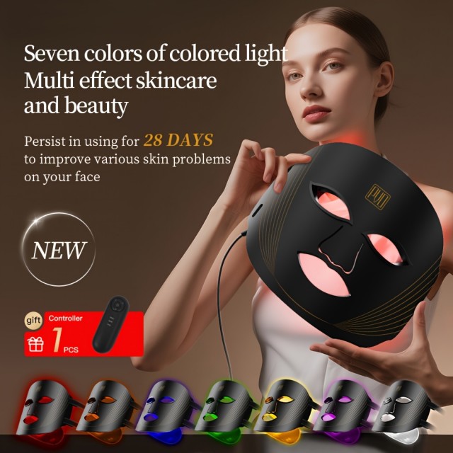 7-barvna LED svetlobna maska za obraz – napredna nega kože doma