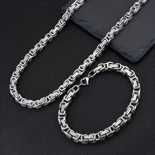 2-delni komplet za moške iz nerjavečega jekla 