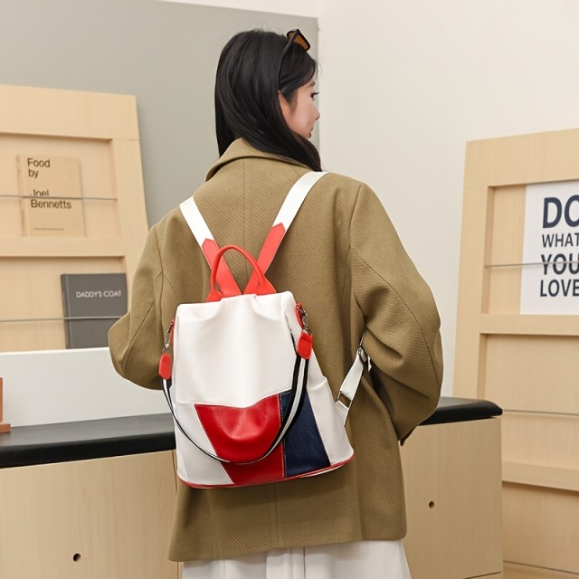 Trobarvni ženski nahrbtnik z nastavljivimi naramnicami