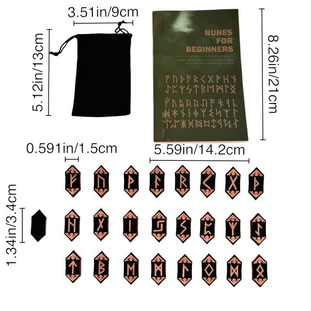 Komplet 24 run z navodili in črno darilno vrečko