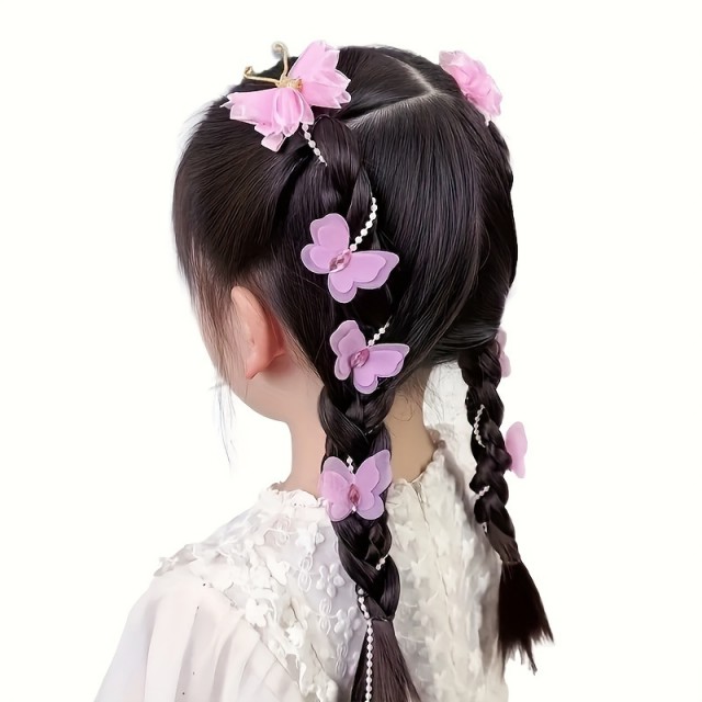 Prikupni lasni dodatek za kitke z metulji 2 barvi