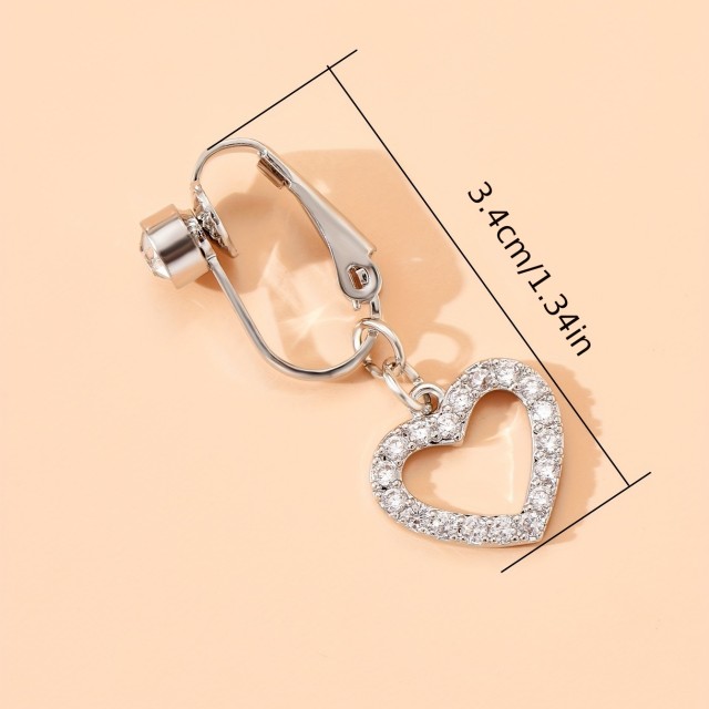 Fake piercing za popek v obliki srca 