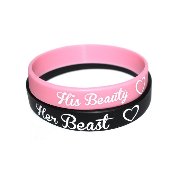 Komplet 2 silikonskih zapestnic His Beauty Her Beast