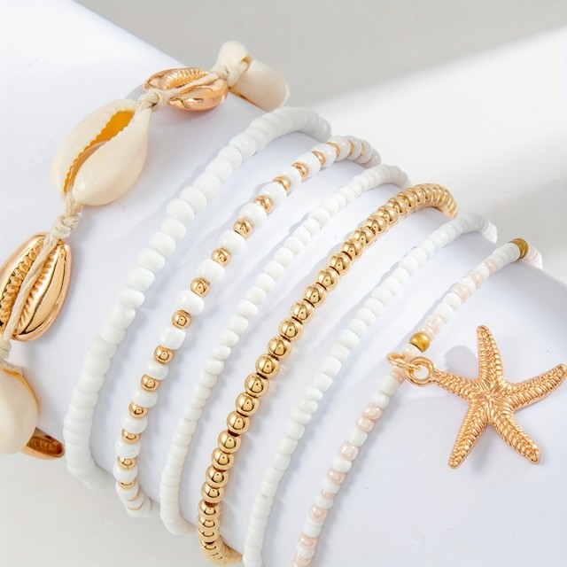 7 delni komplet zapestnic s školjkami