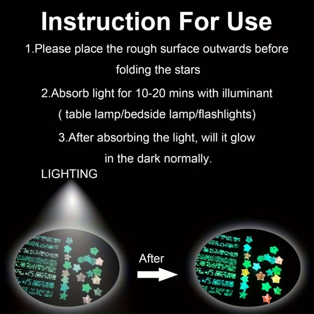 210 kosov svetlečih origami trakov ZVEZDE