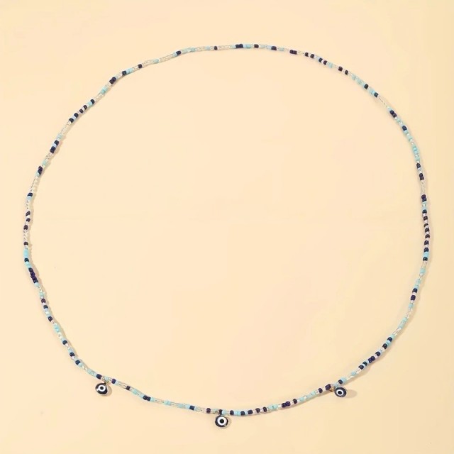 3 delna zapestnica za nogo v modri barvi Evil Eye 