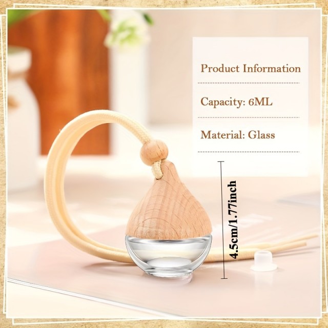 Okrogla steklenička za dišave z lesenim pokrovom 6ml