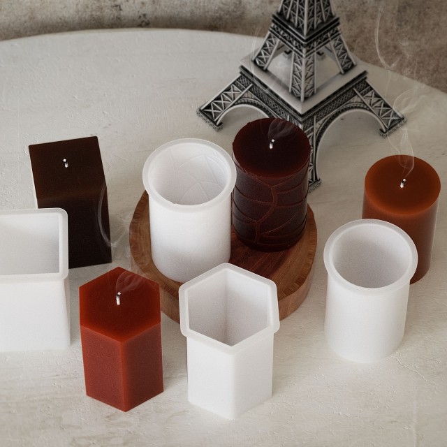 Komplet 4 kosov silikonskih kalupov za izdelavo sveč